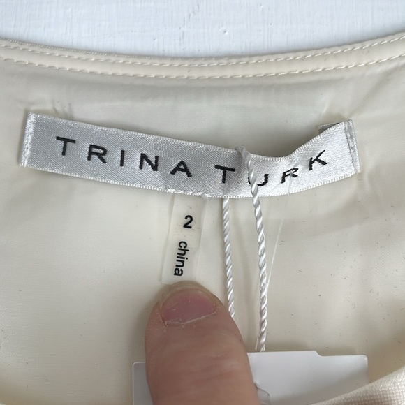 NWT Trina Turk Naomi Ivory Ponte Knit Studded Shift Dress 2 - Picture 5 of 9